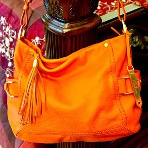 👜NEW!! COLE HAAN ORANGE SHOULDER BAG MINT COND